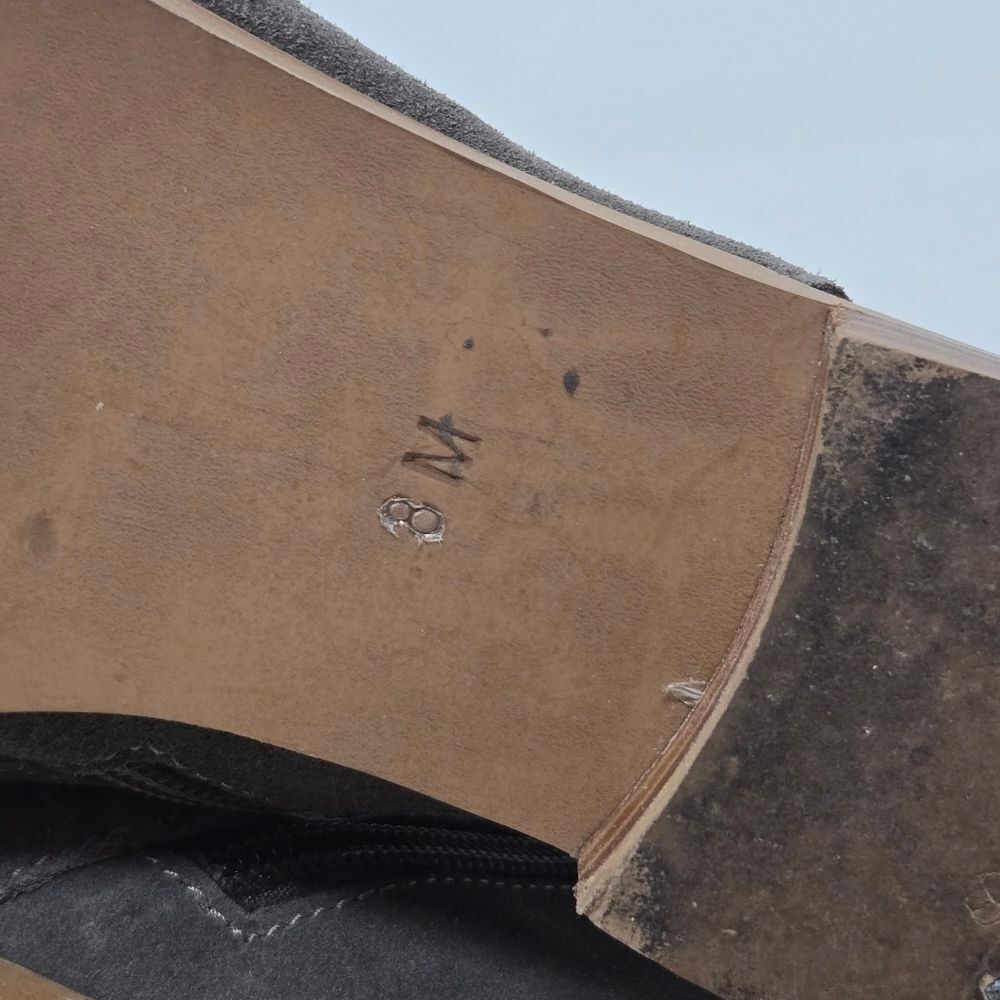 DIBA True Stylish Gray Suede Western Peep Toe Sandal Bootie Size 8 - Picture 7 of 9